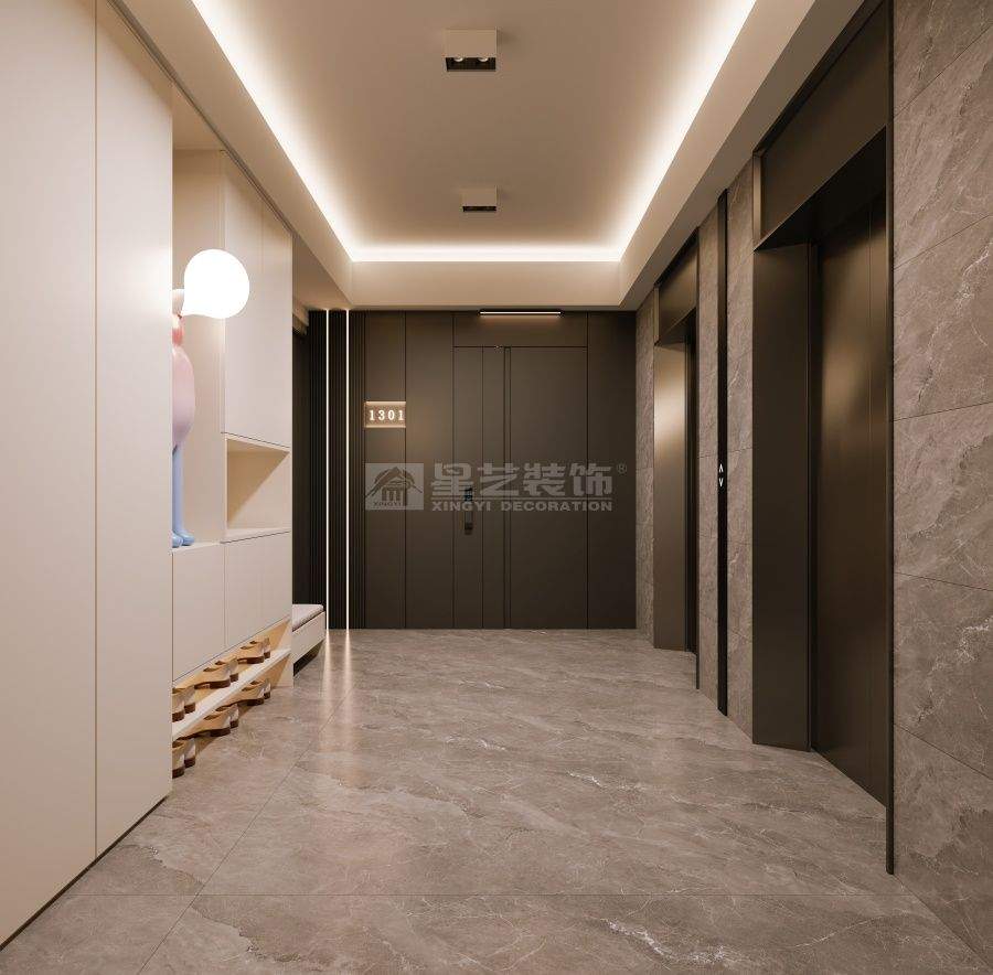 现代奶油风家居设计：130㎡四房两厅简约空间布局(图6)