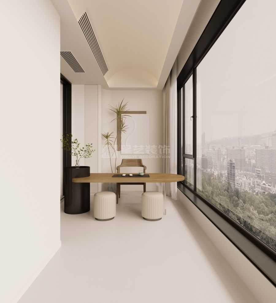 现代奶油风家居设计：130㎡四房两厅简约空间布局(图11)