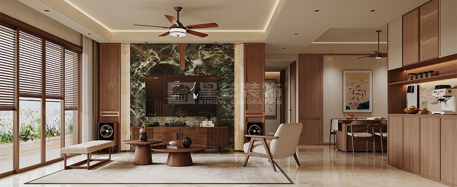 中古风三居室设计：东方诗意栖居的现代演绎(图1)