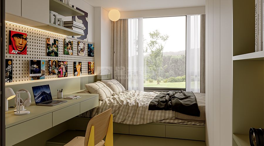 现代家居空间设计布局解析：客厅、卧室等多区域展示(图7)