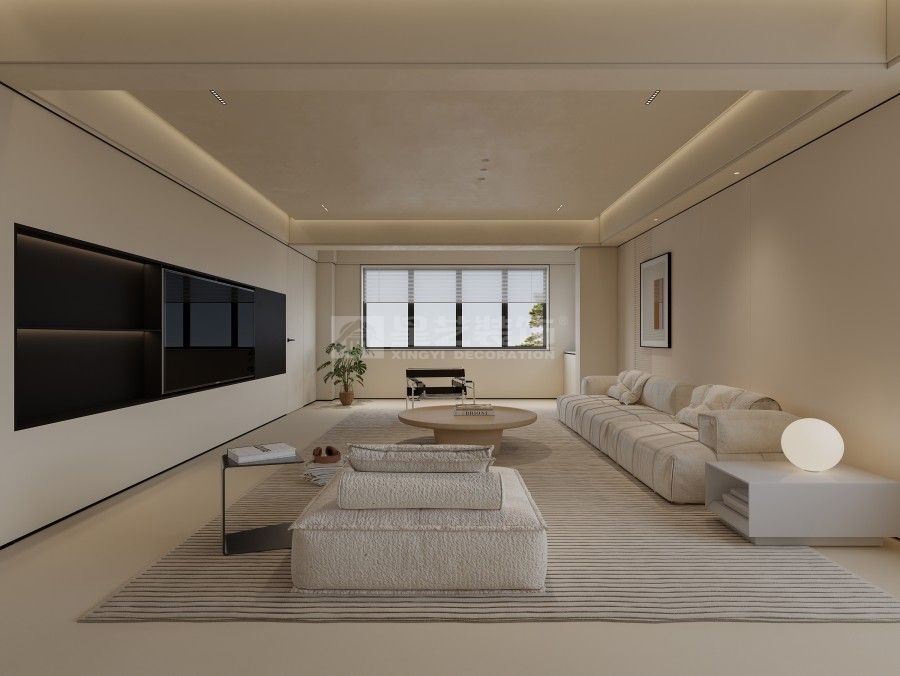 奶油色系极简家居设计，轻盈治愈温暖有高级感(图2)