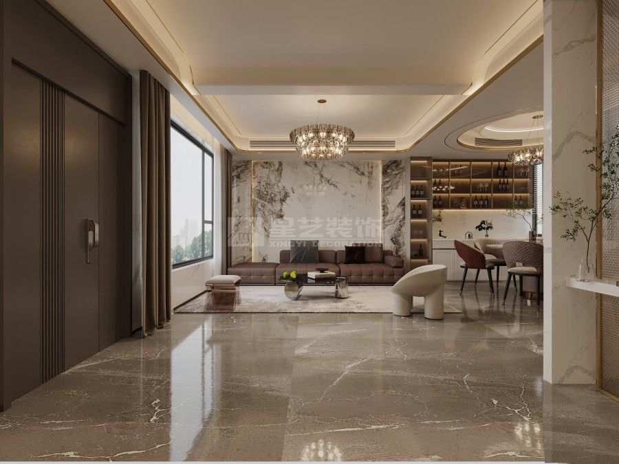 简欧别墅设计如何用大理石与玫瑰金打造雅致空间(图3)