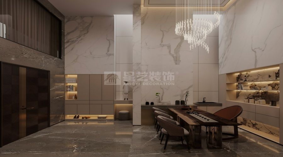 简欧别墅设计如何用大理石与玫瑰金打造雅致空间(图7)