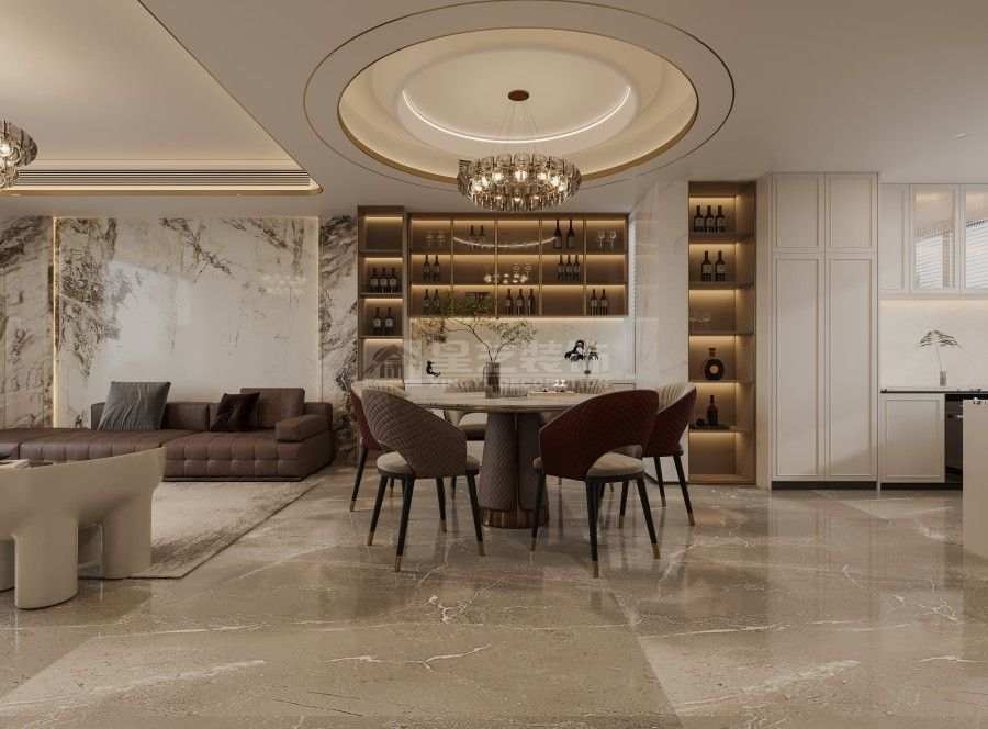 简欧别墅设计如何用大理石与玫瑰金打造雅致空间(图4)