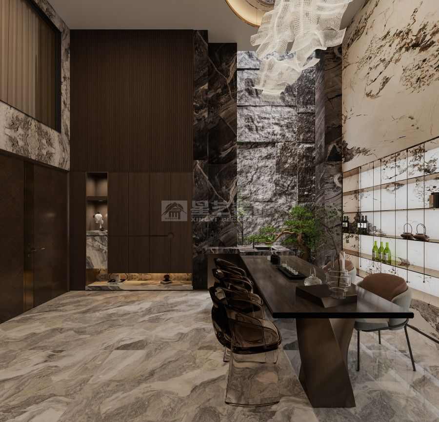 意式别墅设计理念，大理石与玫瑰金打造现代轻奢空间(图9)