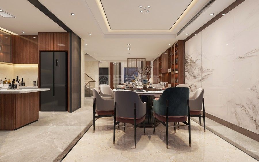 新中式别墅挑空设计，东方意境与空间格局的完美融合(图4)