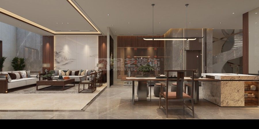 新中式别墅挑空设计，东方意境与空间格局的完美融合(图12)