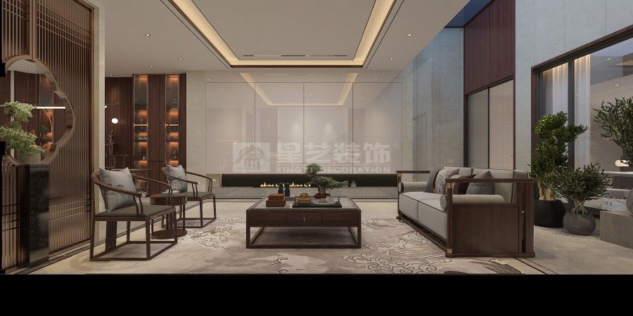 新中式别墅挑空设计，东方意境与空间格局的完美融合(图13)