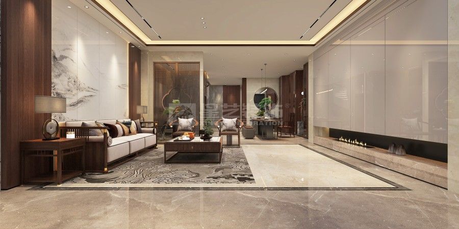 新中式别墅挑空设计，东方意境与空间格局的完美融合(图14)