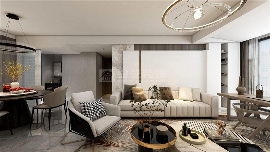 桂林山水灵感意式轻奢设计，打造静奢东方美学空间(图3)