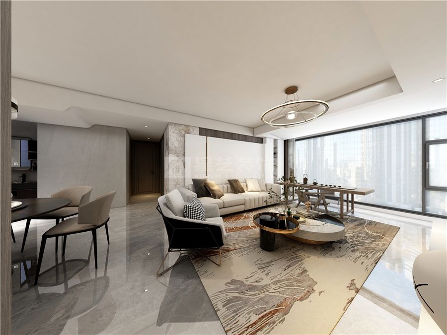 桂林山水灵感意式轻奢设计，打造静奢东方美学空间(图1)