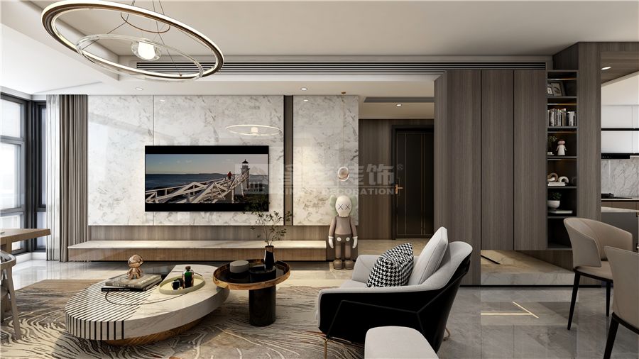 桂林山水灵感意式轻奢设计，打造静奢东方美学空间(图4)