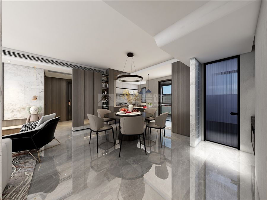 桂林山水灵感意式轻奢设计，打造静奢东方美学空间(图5)