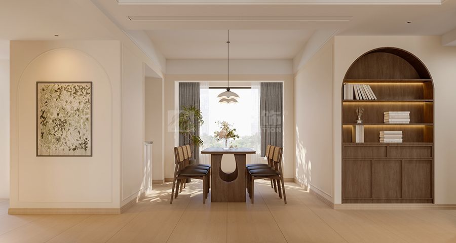 法式中古风设计融合中式古典意境，打造现代东方雅宅(图3)