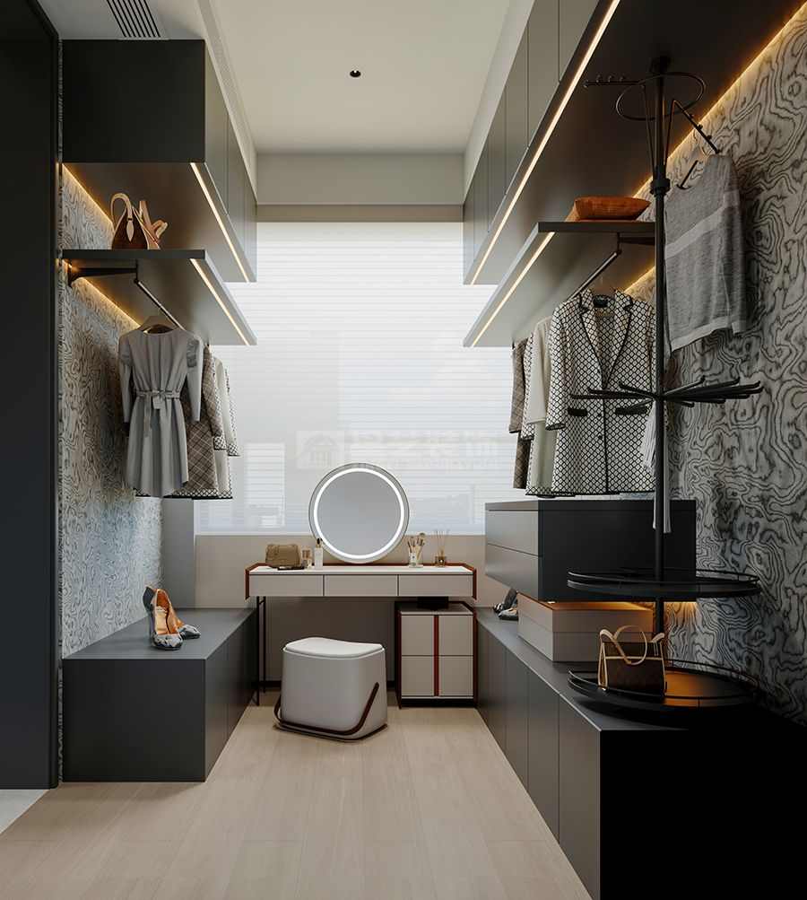 深灰意式轻奢设计200㎡空间，引山入景打造高级质感居所(图7)