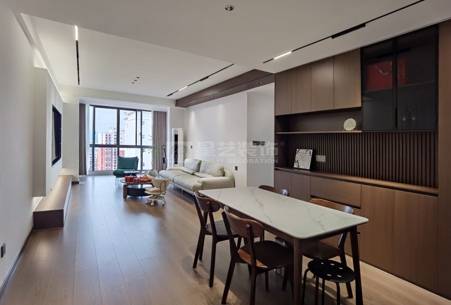 110㎡当代原木极简设计，LDK一体化打造自然呼吸空间(图8)