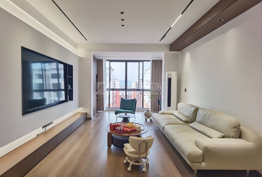 110㎡当代原木极简设计，LDK一体化打造自然呼吸空间(图4)