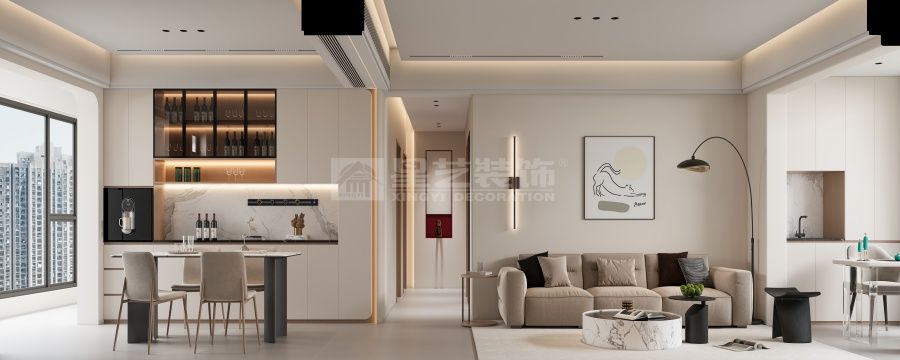 现代简约室内设计，浅色调开放式布局营造雅致空间(图1)