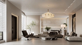 现代简约家居设计白棕黑配色方案，木质岩板金属材质搭配打造高级感空间(图2)