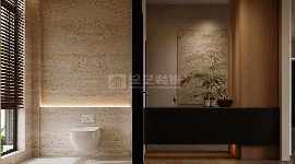 现代简约家居设计白棕黑配色方案，木质岩板金属材质搭配打造高级感空间(图4)