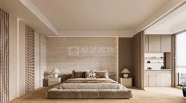 现代简约家居设计白棕黑配色方案，木质岩板金属材质搭配打造高级感空间(图7)