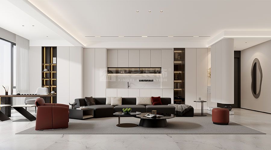 简约客厅设计打造可生长生活空间，材质光影营造感性理性并存居所(图4)