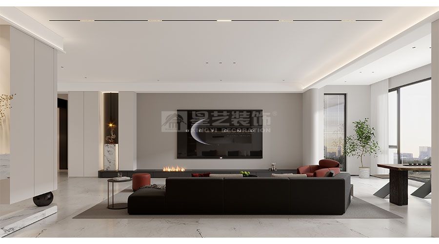 简约客厅设计打造可生长生活空间，材质光影营造感性理性并存居所(图5)