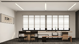 现代简约东方意蕴办公空间设计，打造高效格调办公环境(图1)