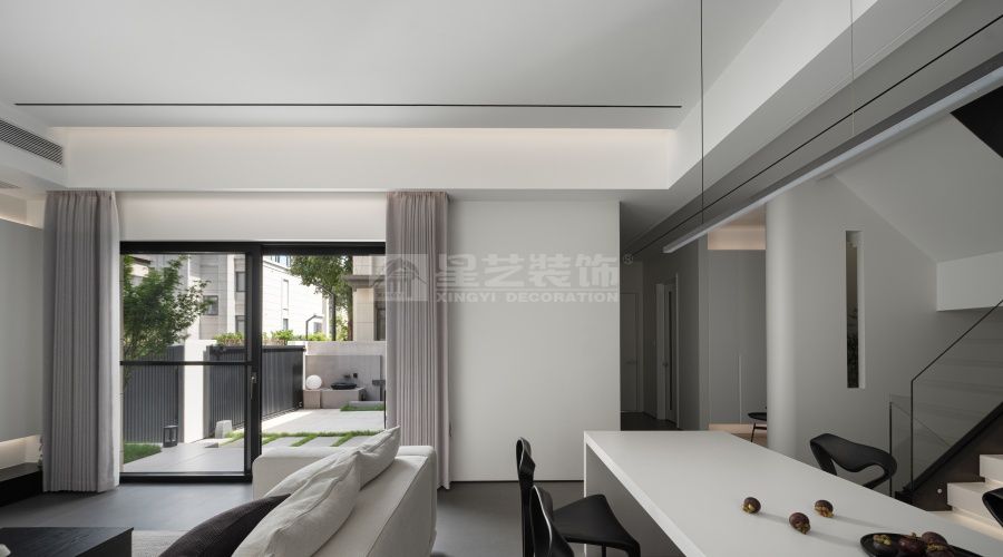 现代黑白灰别墅设计，380㎡简约风格打造别样生活空间(图5)