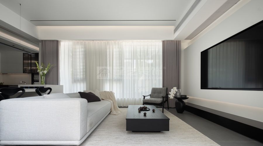 现代黑白灰别墅设计，380㎡简约风格打造别样生活空间(图2)