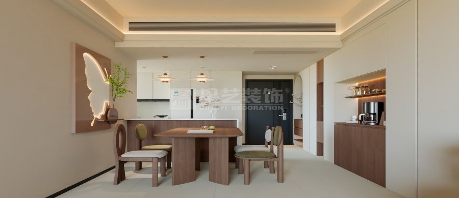 92平米三房改造现代简约风格，开放式厨房扩大客厅视觉效果(图2)