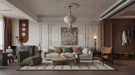 安康现代家居设计，复古木色与原野绿的自然主义空间(图1)