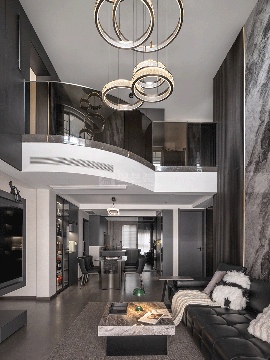 现代轻奢艺术住宅设计，高挑空结构打造视觉震撼居所(图6)