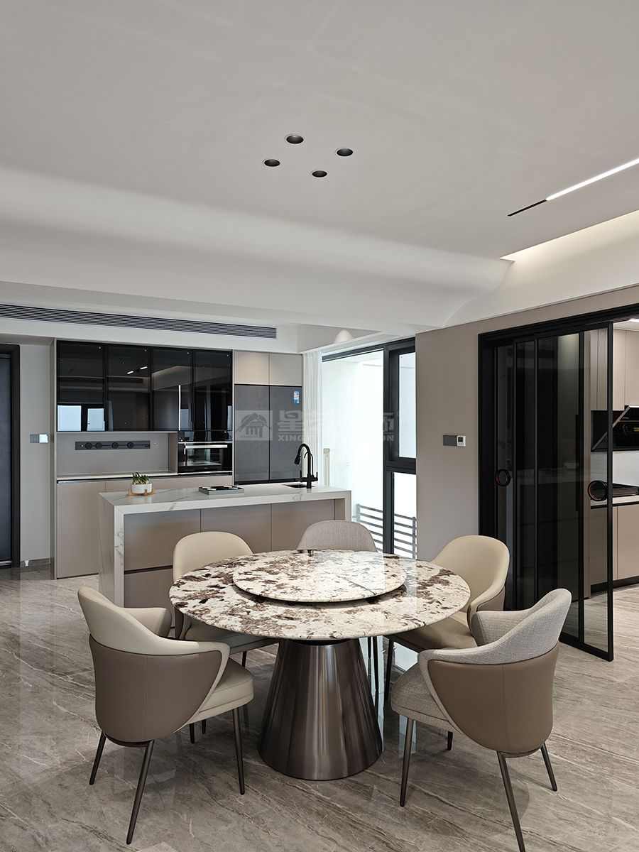 206㎡现代风实景设计，尺度赋奢简居藏韵的高端住宅(图1)