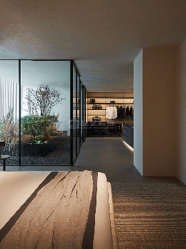 自然共生极简奢雅住宅设计，玻璃材质消弭室内外边界(图8)