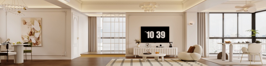 汕头南滨新城72平轻法式奶油风设计，浪漫优雅小户型装修方案(图1)