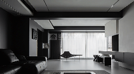 暗黑系极简主义设计，黑白灰极致碰撞打造高级质感空间(图3)