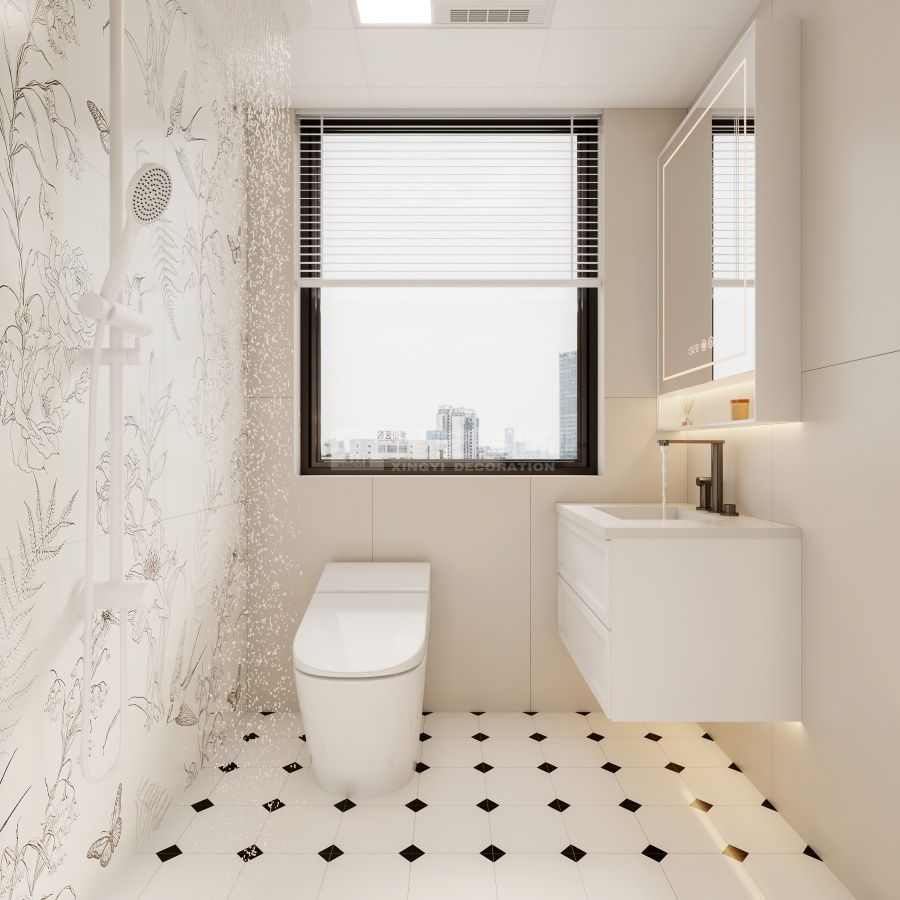 汕头南滨新城72平轻法式奶油风设计，浪漫优雅小户型装修方案(图5)