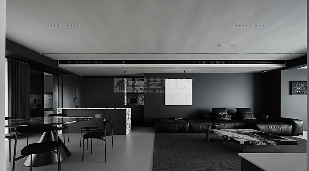 暗黑系极简主义设计，黑白灰极致碰撞打造高级质感空间(图4)