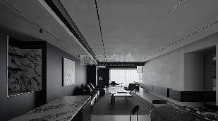 暗黑系极简主义设计，黑白灰极致碰撞打造高级质感空间(图6)