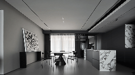 暗黑系极简主义设计，黑白灰极致碰撞打造高级质感空间(图7)