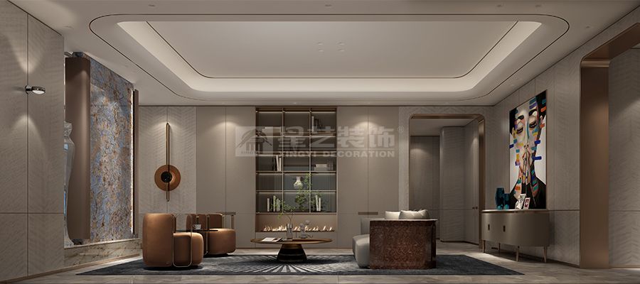 荔湾黄沙江畔480平意式轻奢大平层设计，影木金属打造低调奢华质感(图5)