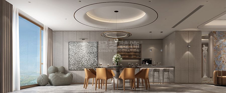 荔湾黄沙江畔480平意式轻奢大平层设计，影木金属打造低调奢华质感(图4)