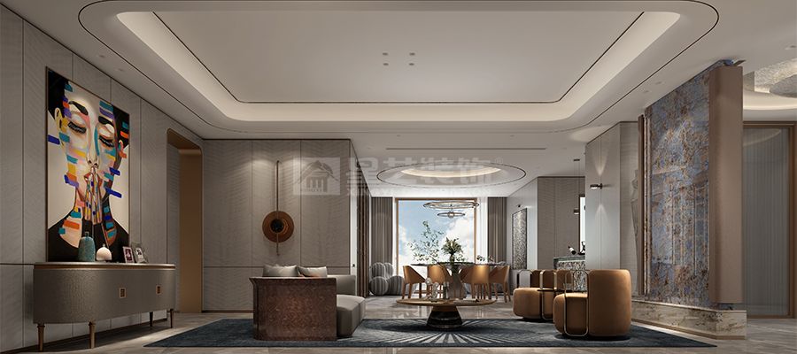 荔湾黄沙江畔480平意式轻奢大平层设计，影木金属打造低调奢华质感(图6)