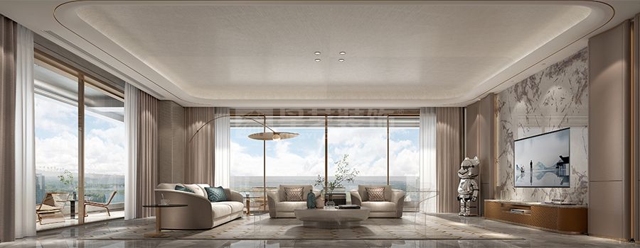 荔湾黄沙江畔480平意式轻奢大平层设计，影木金属打造低调奢华质感(图2)