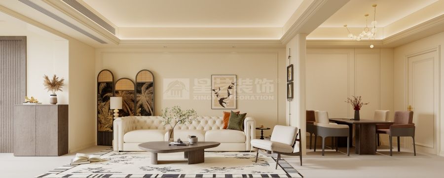 轻法式极简风格设计，奶油色调打造优雅舒适私域空间(图3)