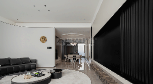 现代轻奢家居设计黑白灰基调下的极简奢华空间打造(图2)
