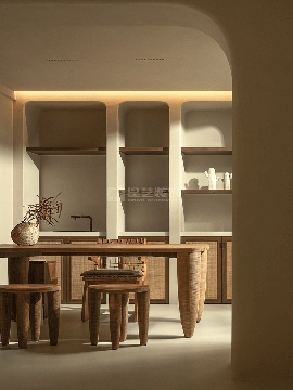 自然侘寂风格住宅设计，打造诗意栖居空间美学(图1)