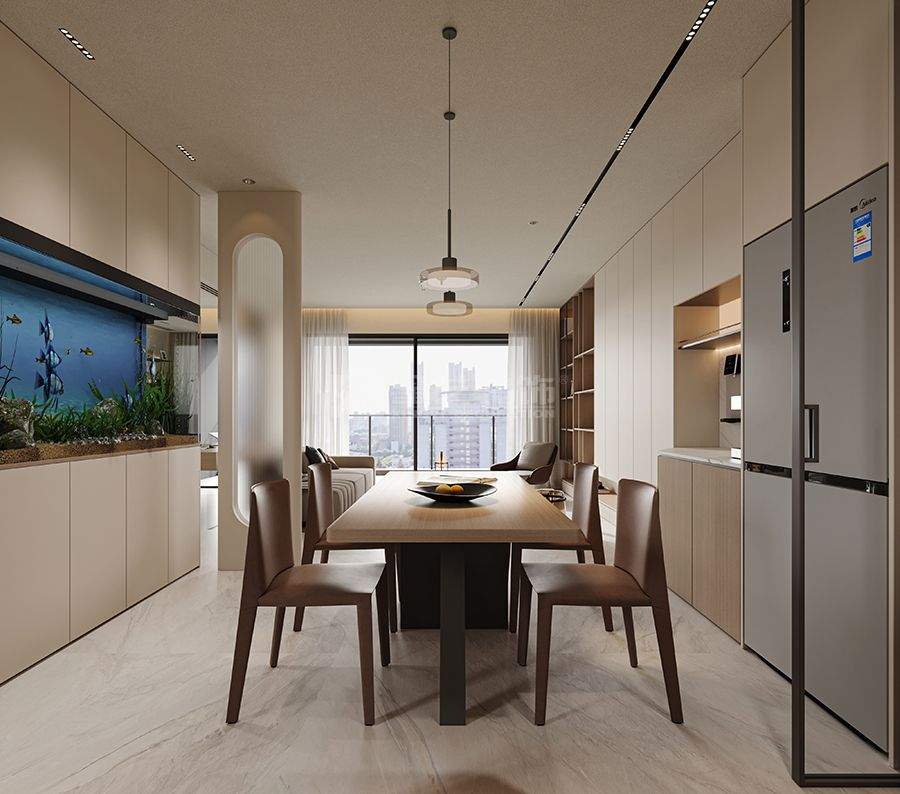 自然柔棕轻奢家居设计，打造温暖通透的现代居所(图4)