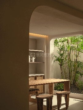 自然侘寂风格住宅设计，打造诗意栖居空间美学(图2)